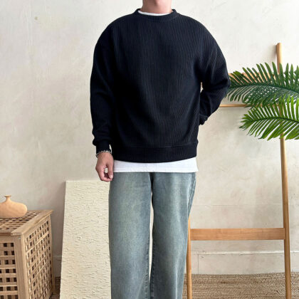 세미오버핏 니트 티셔츠 (중고)