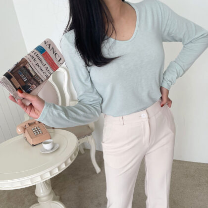 여리핏 브이넥 긴팔티 (중고)